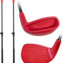 KOFULL Backyard Golf Clubs with Extendable Shaft 2 Pack– Outdoor Game Chipping Club with Oversize Head for Golf Games – Length Adjustable 21"-36" for Family – Right-Handed Training, Red