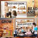 Qilery Bookshelf Bulletin Board Set Read and Grow Motivational Classroom Decor Reading Library Bulletin Board Set Inspirational Cutout for Back to School Classroom Decoration