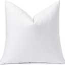 OTOSTAR Pack of 1 Down and Feather Throw Pillow Inserts, 24 x 24 Soft Fluffy Square Pillow Inserts with 100% Cotton Cover Decorative Pillows for Sofa Couch Bed-White