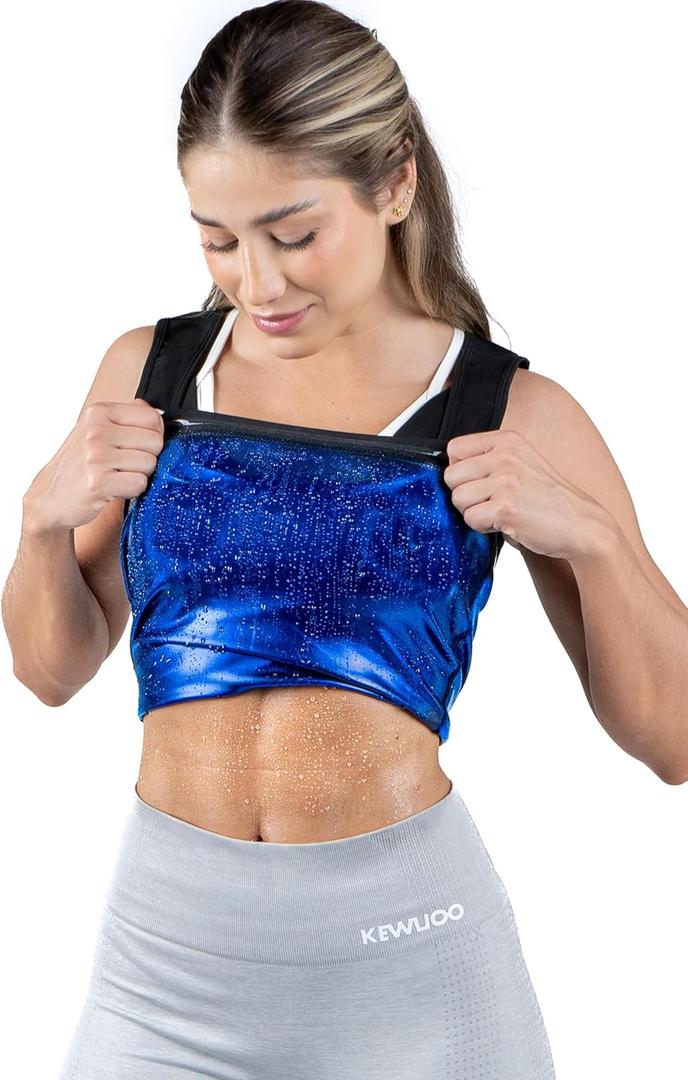 Kewlioo Premium Sauna Tank Top For Women, Slimming Sauna Shirt For Women, Sweat Vest for Workouts, Yoga, Fitness, Sauna Suit (Small-Medium, Black)