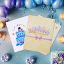 2 x 3D Birthday Pop Up Card for Boys - Astronaut and Rocket Theme Cake, for Space Theme Baby Shower Birthday Party, Envelope Included, All Occasion.