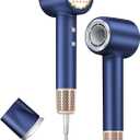 Hair Dryer, 140000 RPM High-Speed Brushless Motor Negative Ionic Low Noise Blow Dryer for Fast Drying, Thermo-Control Quiet Compact with Magnetic Nozzle for Home Travel Salon Use,Blue