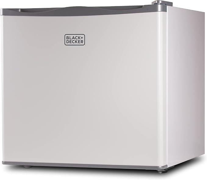 BLACK+DECKER 1.2 Cu. Ft. Compact Upright Freezer, BUFK12W, White | Energy Star Certified, Mini Deep Freeze with Full-Width Wire Shelf, Mini Freezer Stores Up To 42 lbs.