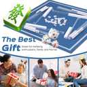 Mahjong Racks with Pushers, 4PCS Mahjong All-in-One Tile Rack and Pusher, Clear Acrylic American Majiang Tile Racks with Built-in Pushers, Transparent