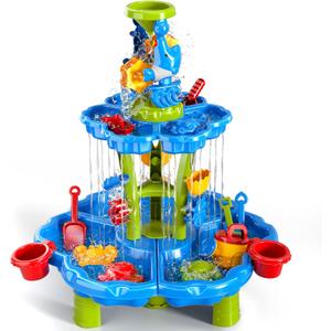 EPPO Kids Toddler Sand & Water Table - 2-Tier, Summer Outdoor Toys for Toddlers 1-3 3-5