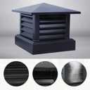Chimney Cap 20x20in Square Villa Fireplace Chimney Caps, Aluminum Alloy Tapered Top Louvre Roof Vent Rain Windproof Cover for Outside, Gray