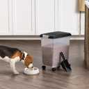 IRIS USA Dog Food Container & Slow Feeder Bowl, Up to 30 lbs, Black, 30 lbs - 1 Pack