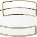 Home Details Rounded Mirrored Vanity Tray | Dimensions : 12.99" L x 12.99" W x 2.05" H | Glass Base | Great for Cosmetics | Jewelry | Toiletries | Organization | Stain Gold (Satin Gold)