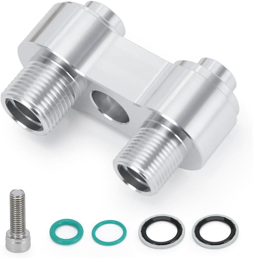 PTNHZ CNC Aluminum A/C Compressor Straight Adapter Fitting For LS GM R4 A/C line compressor