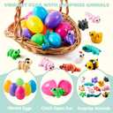 JOYIN 12Pcs Prefilled Easter Eggs with 3D Mini Animals, Magic Toy, Easter Basket Stuffers for Boys & Girls, Easter Theme Party Favors, Easter Egg Hunt, Classroom Prize Supplies(Age 8+)