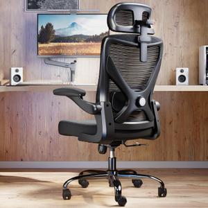 Ergonomic Office Chair - X-Shaped Computer Desk Chair Comfy, Gaming Chair, Office Chair with Lumbar Support, Mesh Office Chairs with Headrests (Black)