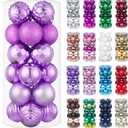 XmasExp 24ct Christmas Ball Ornaments Shatterproof Xmas Tree Hanging Balls Decorations Perfect for Halloween Decorations Holiday Wedding Christmas Decor(2.36"/60mm, Light Purple)