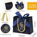 DECHISY 50 Pack Small Thank You Bags with Handles, 5.5x2.5x4.7 Inch, Blue Gift Bags for Bridal Shower, Birthday, Baby Shower, Wedding