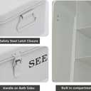 Seed Saving Box, Metal Seed Bin, Seed Storage Organizer, Seed Packet Container with Lid, Seed Envelope Storage Box, 4 Compartments Garden Seed Bin with Safety Locks-White