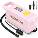 Inzeetor 150 PSI Tire Inflator Portable Air Compressor, 12V DC Auto Shutoff Air Pump with Digital Pressure Gauge and Emergency LED Light for Car Tires, Bicycle & Balloons, Pink