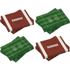 50 Pcs Football Napkins, Disposable Cocktail Dinner Paper Napkins, Football Birthday Party Decorations, Game Day Sport Events Celebration Party Decorations, Footballs and Field Design
