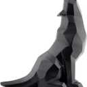 Black Wolf Howling Wolf Figurine Statue for Home Decor - 5.8 inches Tall