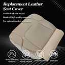 SecosAutoparts Driver Bottom Perforated Leather Seat Cover Beige Tan Compatible with Nissan Frontier 2005 2006 2007 2008 2009 2010 2011 2012 2013 2014 2015 2016 2017 2018 2019 2020 2021