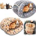 Wenqik 2 Pcs Guinea Pig Hideouts Washable Bunny Bedding Cuddle Warm Small Pet Sack Supplies Portable Pet Carrier Cage Nest Guinea Pig Accessories for Cage(Blue, Khaki, Star)