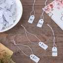 200 Pcs Small Price Tags, Paper Tags with Elastic String, Writable Blank Kraft Tiny Gift Tags for Clothes Jewelry Gifts Merchandise Marking Labels Christmas Stocking Stuffers(1.020.47inch, White)