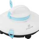 Cordless Robotic Pool Cleaner, Automatic Above Ground Pool Vacuum with 70 Mins Runtime, 15KPa  Strong Suction, Self-Parking, Ideal for Flat Swimming Pools, Teal