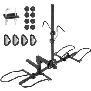 VEVOR Hitch Mount Bike Rack, 160 LBS Capacity Ebike Rack, 2-Bike Platform Style for 2-inch Receiver, Titling and Folding Bike Carrier with Tires up to 5" Wide, for Car, SUV, Truck, RV