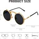 J&L Glasses Retro Flip-Up Round Goggles Steampunk Sunglasses