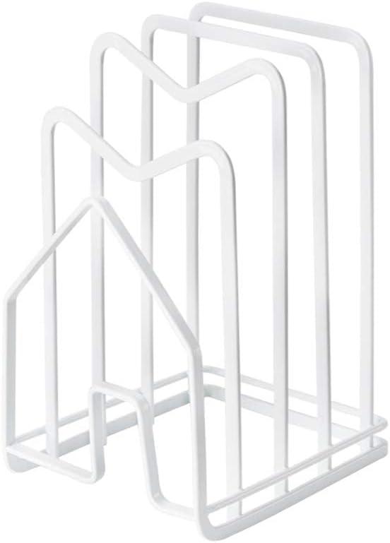 Poeland Kitchen Pantry Organizer Rack for Dinnerware, Bakeware, Cookware, Cutting Boards, Pan Lids (White)