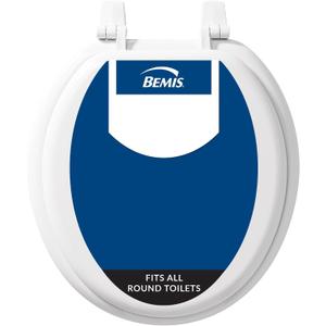 Bemis 400TTA Economy Durable Wood Toilet Seat, Made in USA, Round, White