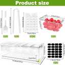 Ice Chilled Condiment Server Caddy, Bar Fruit Caddy with Lid and 5 Removable Compartments, Plastic Storage Food Container Clear Ice Condiment Serving Tray for Party, Toppings Bar Container