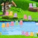 50 Pcs Luminous Mini Resin Frogs, Little Frogs Figures Glow in The Dark,Miniature Animals Figurines, Tiny Animal to Hide, Micro Landscape Ornaments, Dollhouse Mini Garden Accessories