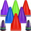 Leelosp 48 Pack 7" or 9" Plastic Traffic Cones Agility Field Marker Soccer/Safety/Sports/Training Cones for Skating Basketball Football Practice Drills Themed Party Decorations