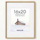 Dreamland 16x20 Frame Solid Walnut Wood Picture Frames Matted to 11x14 Handcrafted Rounded Corner with HD Tempered Glass Tabletop or Wall Mount Display, 1 Pack