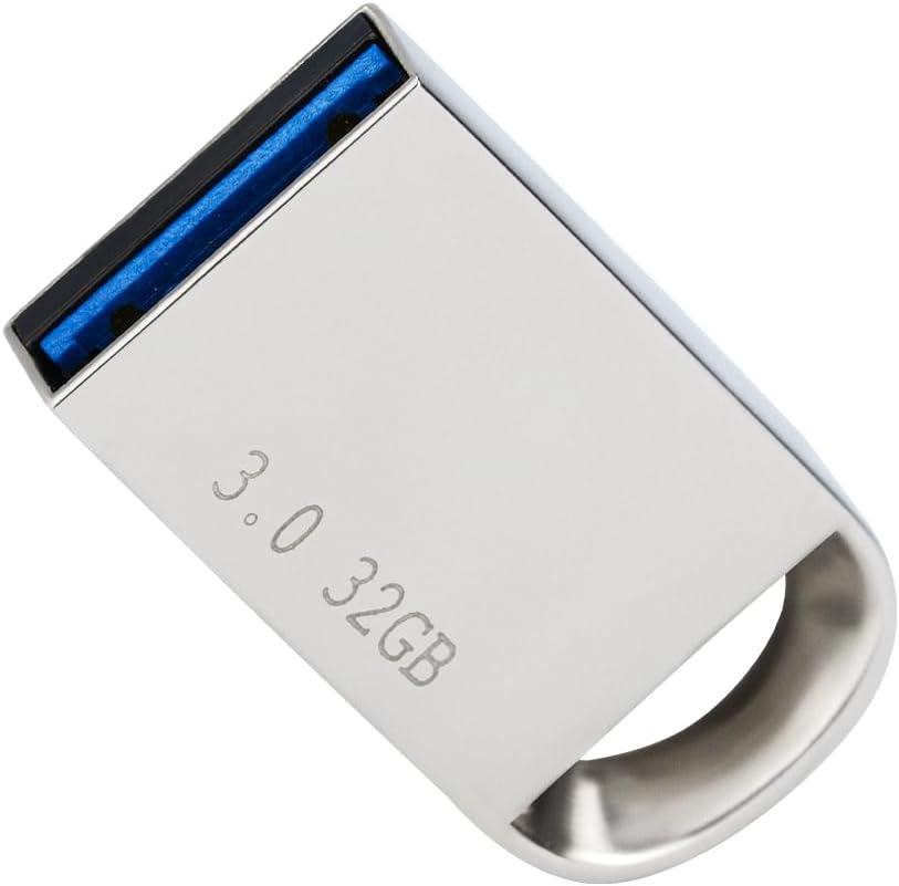 32GB USB 3.0 Flash Drive, USB Memory Stick, Portable Thumb Drive with Keyhole, Suitable for Laptops/Computers (1 Silvery)