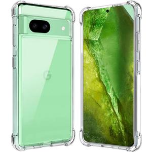 Google Pixel 8A Case, Shock-Absorption Flexible Clear TPU Rubber Protective Cell Phone Cover for Google Pixel 8A 2024 Case 6.1" Clear