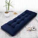 BALAPET Thick Floor Lounger Pillow,Lustrous Velvet Tufted Floor Pillow Cushion with Elasticized Webbing for Easy Storage.Thickened 4-inch Floor Lounger for Meditation,Yoga,Reading,Sleeping(Navy Blue)