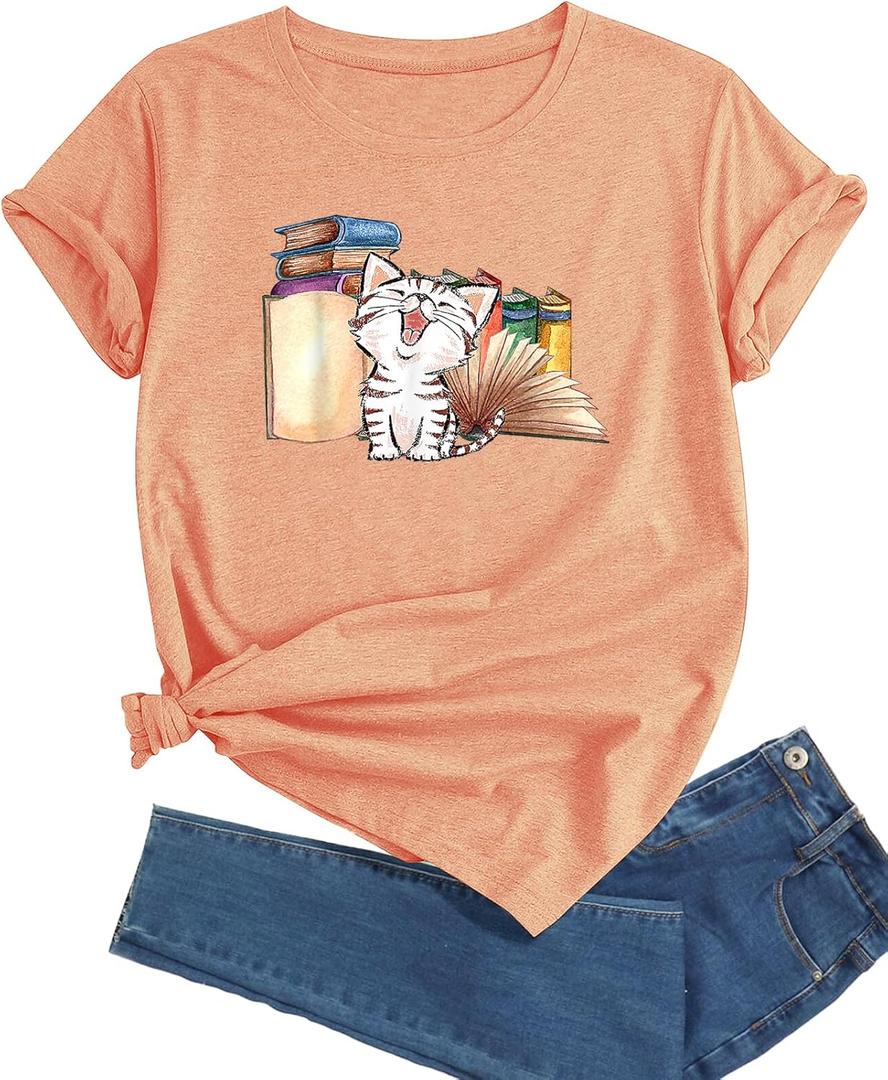 J&DHUASHA Women's Plus Size T-Shirt Short Sleeve Crewneck Graphic Tees Casual Summer Printed Tops (4X-Large)