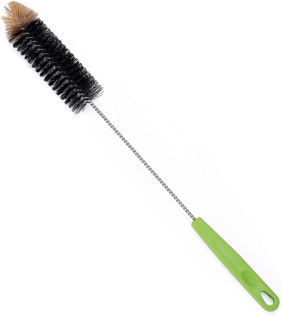 Long Bottle Brush, 17 in Bendable Cleaner Brushes for Cleaning Neck Beer Bottles, Wine, Baby Bottles, Water Bottles, Tumblers, Flask, Bird Feeder, Vase, Pipes and Brewing Supplies Black/1Pack
