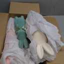 Lanpn 3PCS Flocked Bunny Easter Decorations with Bow Ties, Pastel Rabbit Figurines for Easter Centerpieces, Spring Home Tabletop Shelf Decor & Seasonal Gift (Pink, Beige, Green)