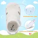 L-RUN Toddler Shoes Barefoot Kids Sneakers Wide Minimalist Boys Girls Summer Footwear for Indoor Outdoor Walking Running (White)