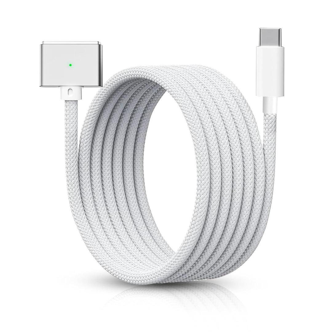 140W, 6.6 ft USB-C to Magnetic 3 Cable for MacBook Pro 2024 M3 Pro & Max, MacBook Air 2022 M2, MacBo0k Pr0 2023 M2 Pr0 & Max (14-16 inch), Nylon Braided Compatible with Magsafe 3 Cable