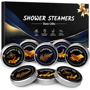 Shower Steamers Aromatherapy for Men 8 Pack, Linkax Mens Stocking Stuffers for Him, Bath Bombs Self Care Relaxation Stress Relief Birthday Valentines Day Christmas Gifts for Men Dad Husband Boyfriend