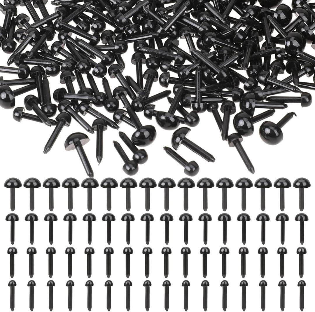 Small Safety Eyes for Crocheting, 500PCS Plastic Doll Eyes Mini Stuffed Crochet Eyes 3mm 4mm 5mm 6mm Black Eyes for Crochet Animals Needle Felting Bears Stuffed Doll and Plush Animal (Various Sizes)