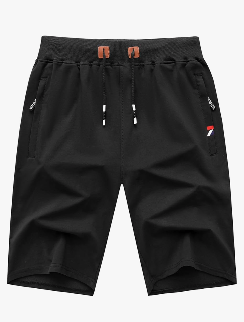 GEEK LIGHTING Mens Shorts Casual Cotton Drawstring Zipper Pockets Elastic Waist Lightweight Summer Athletic Beach Shorts,XL