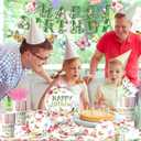 Flower Birthday Decorations, 170Pcs Butterfly Floral Birthday Decorations Tableware Floral Paper Plates Napkins Cups Banner Tablecloth for Spring Garden Butterfly Party Supplies, Serves 24