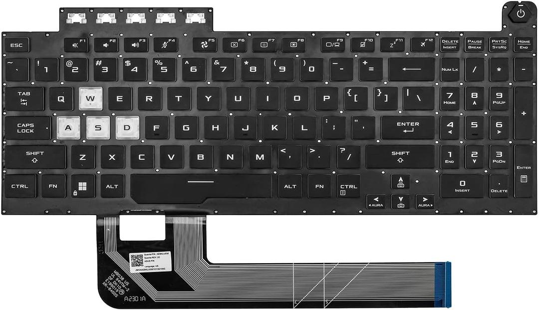 Replacement Keyboard for Asus TUF Gaming A15 F15 FX506 FX506U FX506II FX506IH FA506 FA506IV FA506IU TUF Gaming F17 FX706 FX706L FX706U TUF A17 FA706 Series Laptop with RGB Backlight