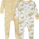 Gerber Baby Girls' 2-Pack Footed Pajamas (6 Months, Rose Garden Yellow)