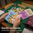 Mahjong Shuffler Cards Extra Thick 0.04" PVC Tile Mixers with Grandma Quotes, Waterproof Mah Jongg Accessories and Nana Gifts for Women Game Night, 4 Pcs with Zipper Pouch (Nana's Game Night)