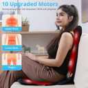 CARSHION 10 Vibration Motors, Massage Seat Cushion with Heat,Back Massager for Chair Back Massager Heated Seat Cover Massage Chair Pad for Pain Relief Home Office Use
