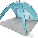 Bliss Hammocks BHT-A39-BT Pop-Up Beach Tent w/Carry Bag for Easy Travel, Sun Protection & Wind Resistant, Waterproof, Lightweight, Durable, Light Blue and Teal